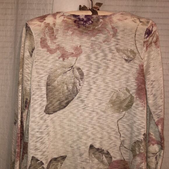 American Rag S Knit Floral Open Front Tasseled Hem Cardigan Kimono Duster - Picture 5 of 12